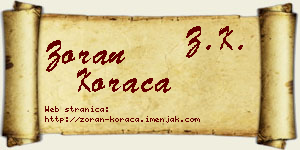 Zoran Koraca vizit kartica